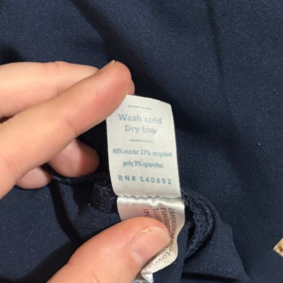 Women's Size S Marine Layer Tencel Allison Pant Navy Blue Stretchy Dolphin Hem - Picture 7 of 7